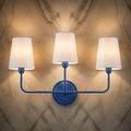 Antique Azurite Three-Light Silk Wall Sconce