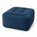 Blue Jumbo-Corduroy Square Ottoman