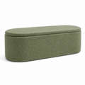 Green Boucle 43-Inch Folding Storage Ottoman