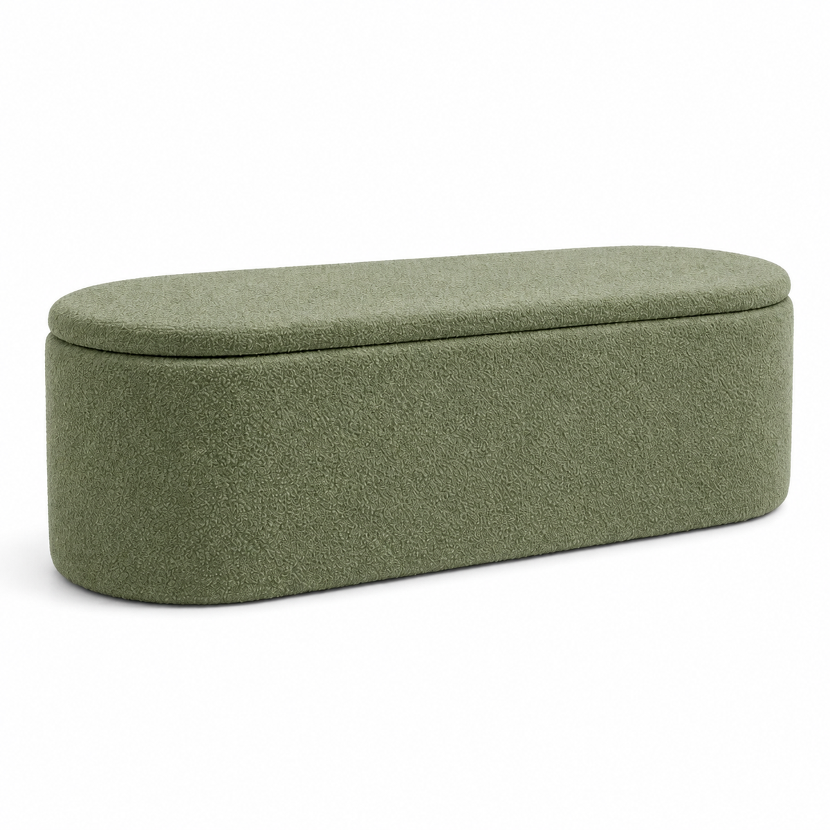 Green Boucle 43-Inch Folding Storage Ottoman