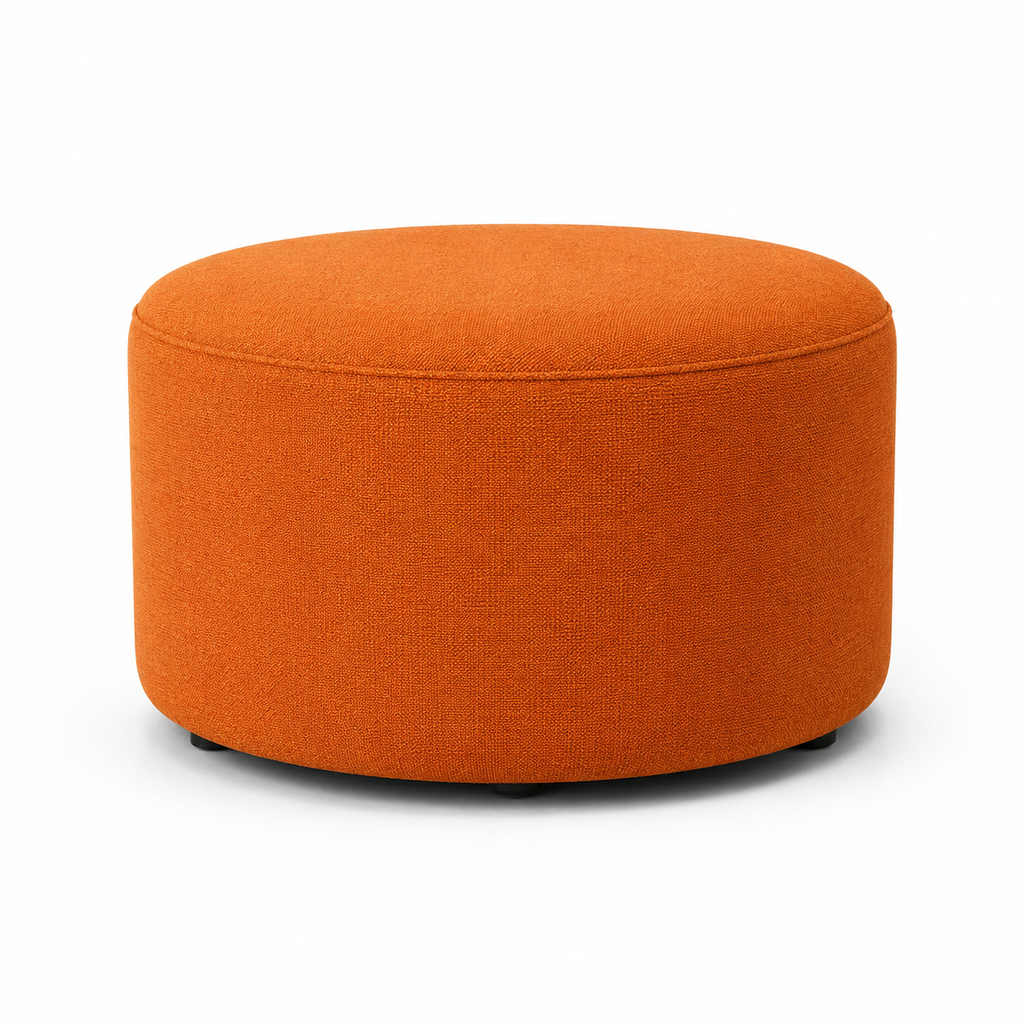 Callum 29-Inch Heathered Orange Round Ottoman