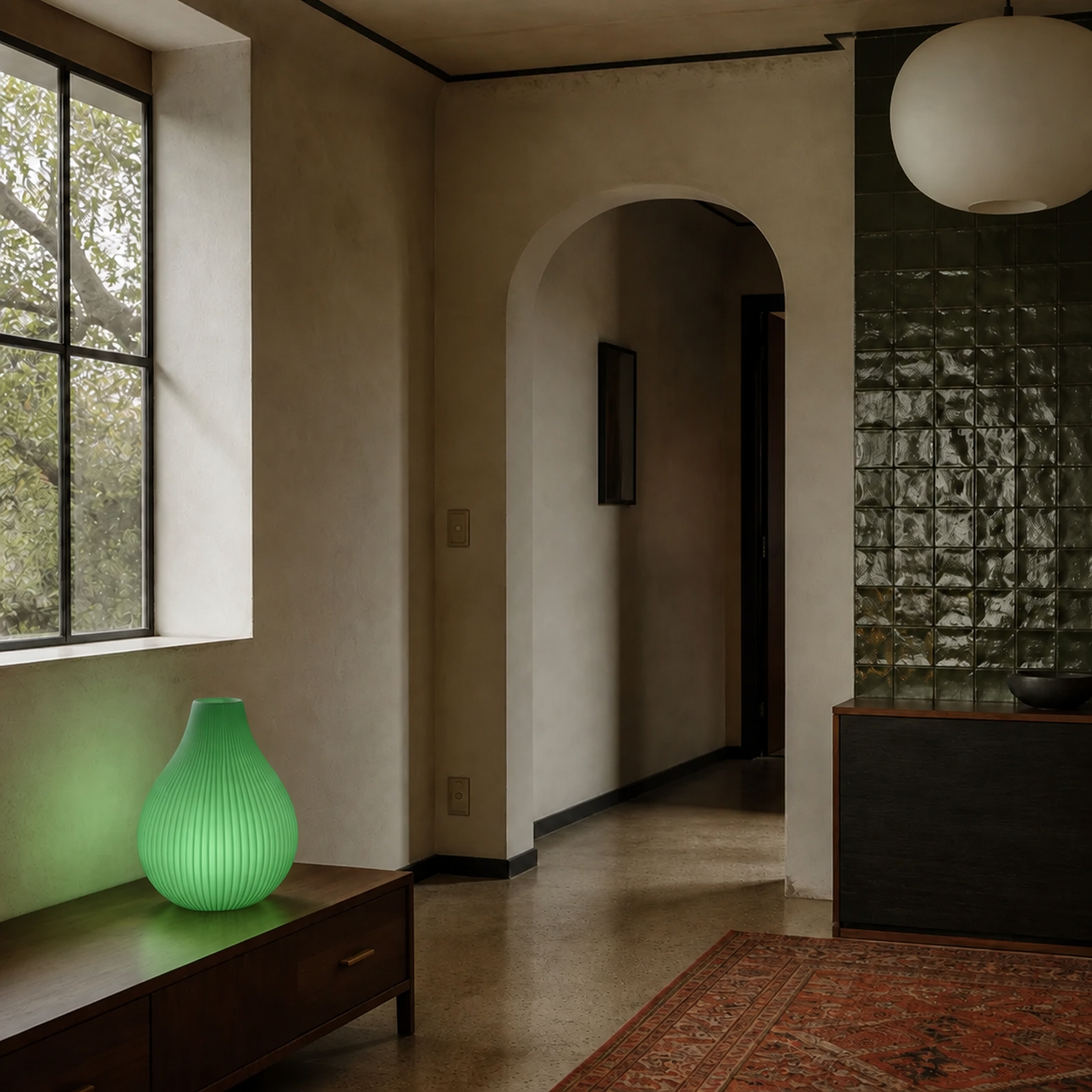 Delia Green Translucent Ceramic Table Lamp