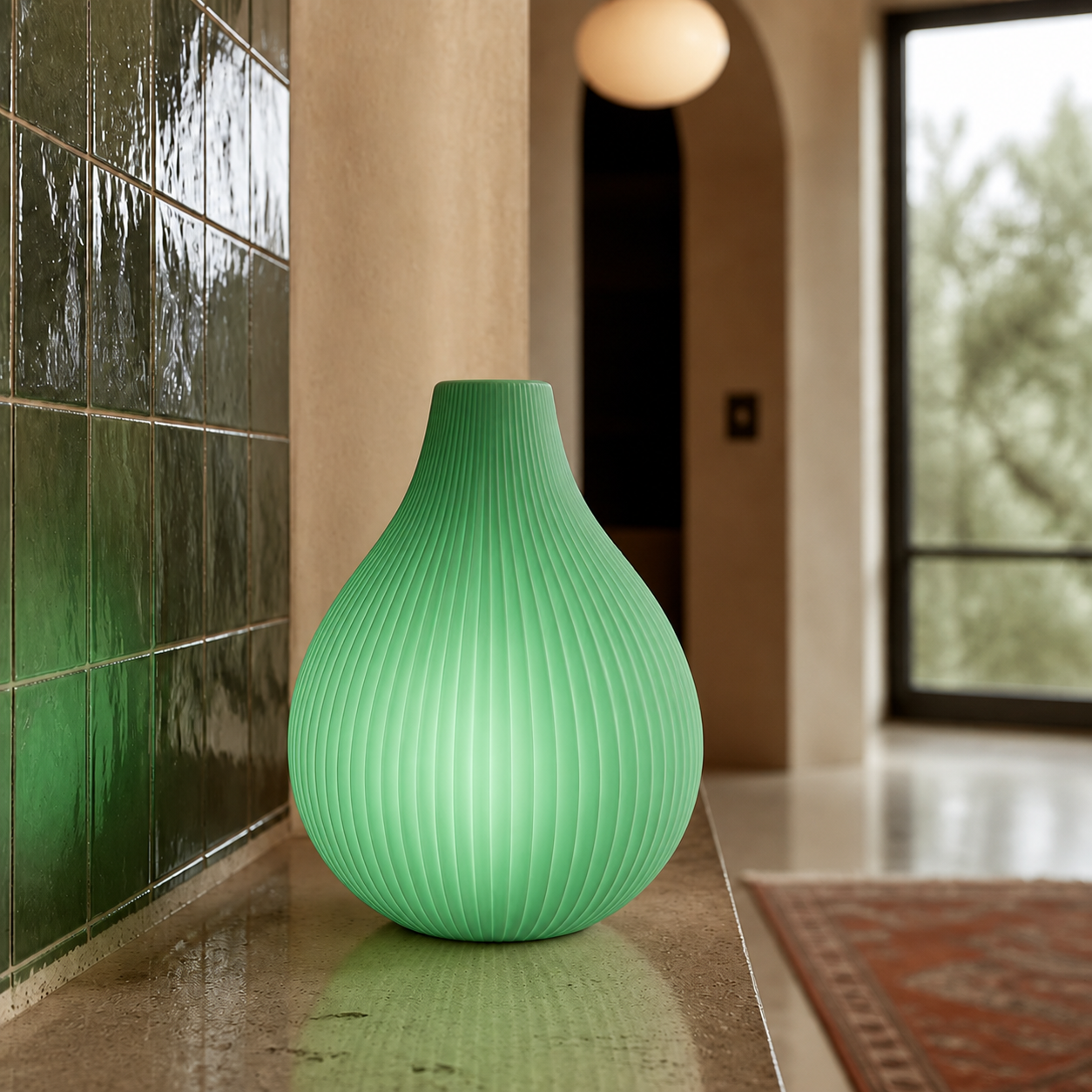 Delia Green Translucent Ceramic Table Lamp