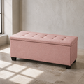 43-Inch Pink Tufted Storage Bench Ottoman